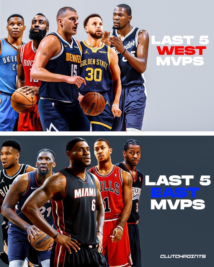 詹庫杜約登威在列！近5位東部MVP對陣近5位西部MVP 誰能贏？